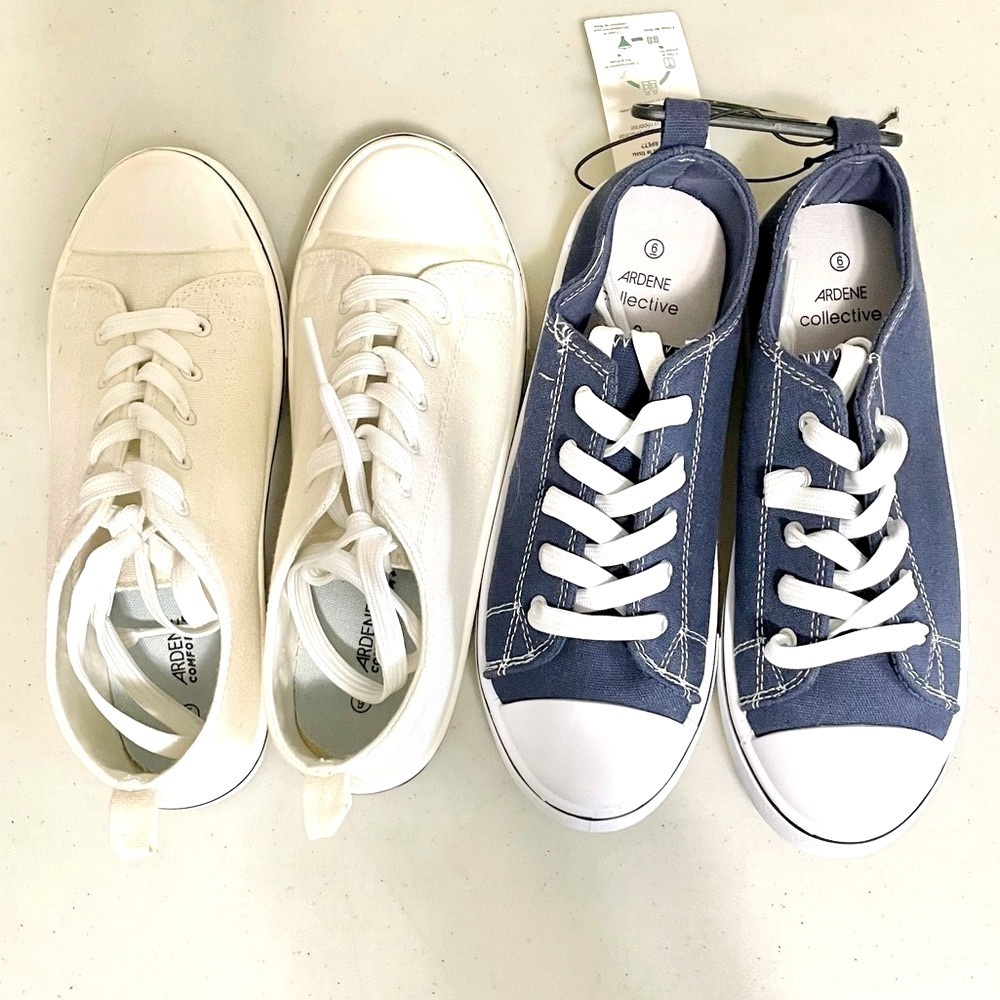 Shoe Bundle - 2 Pairs Navy Blue (NWT) and White (Used Once)